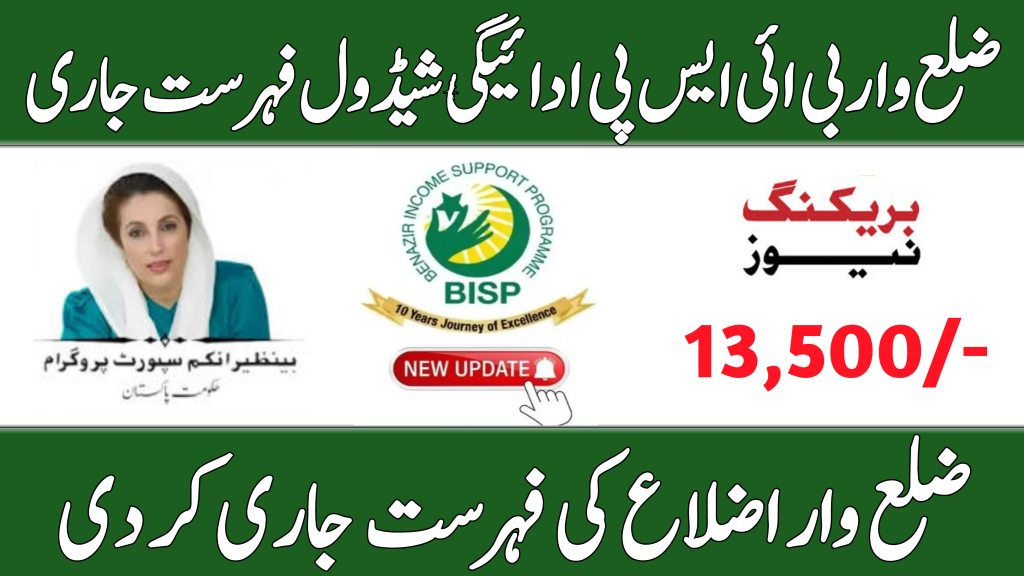 District Wise BISP Payment Schedule